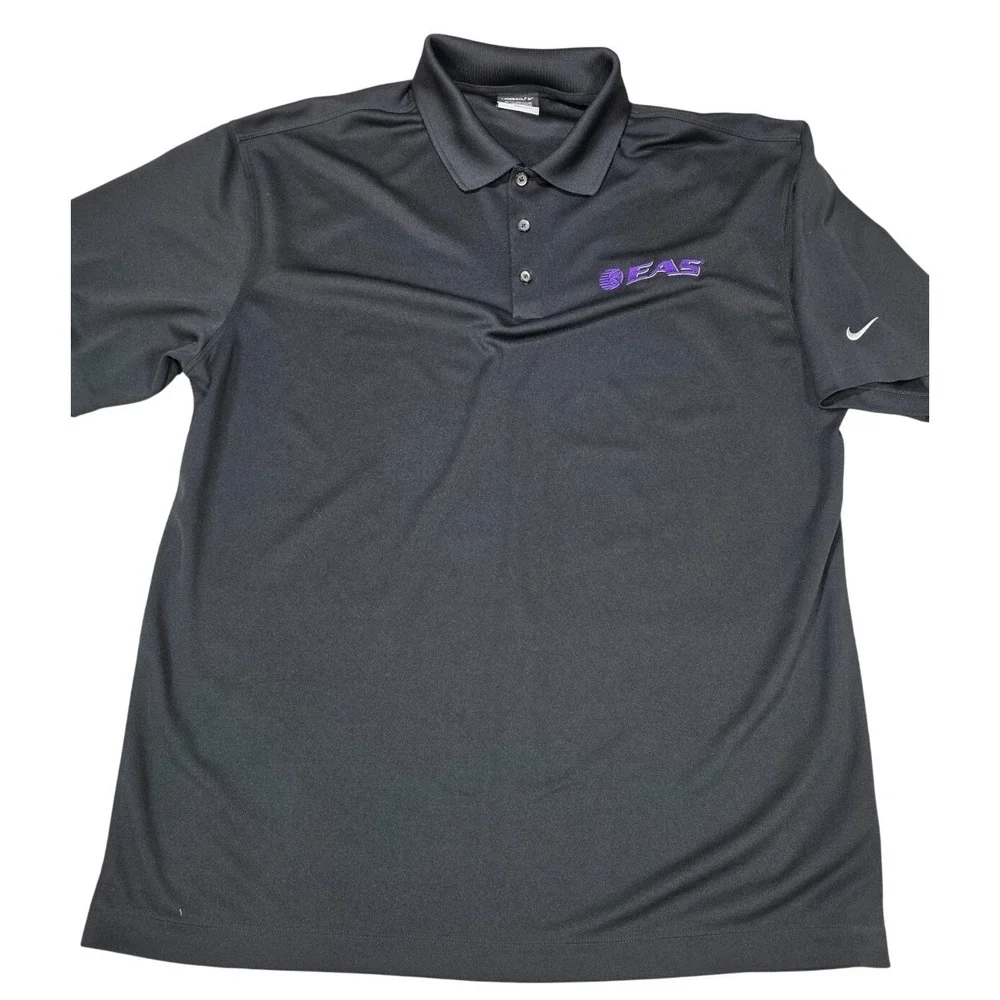 Nike Golf Mens Polo XL Black NikeFit Dry Logo